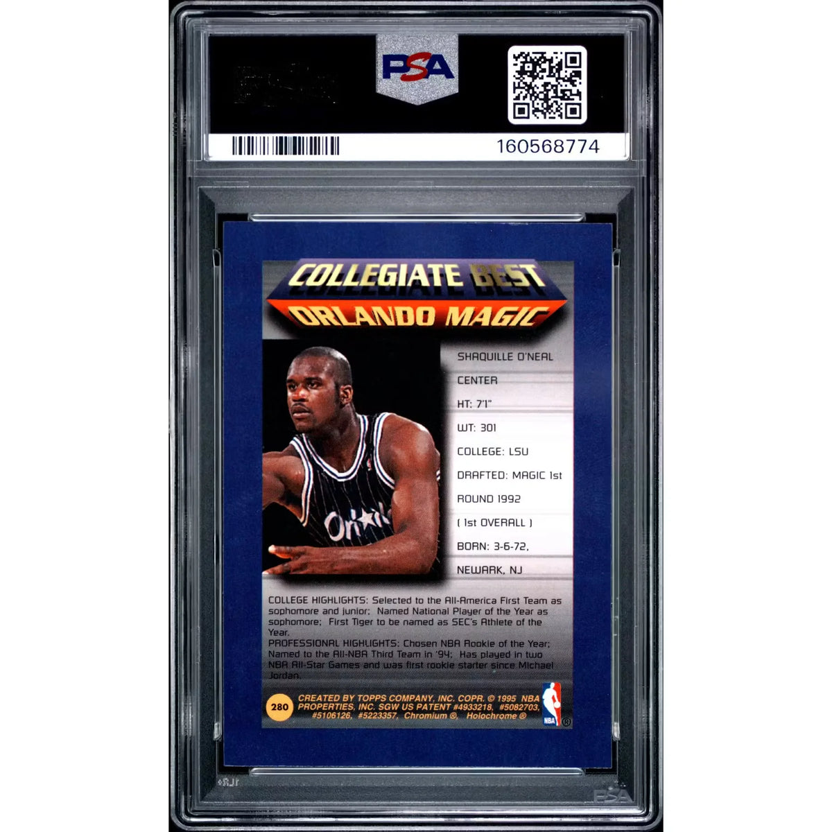 1994 Finest Shaquille O'Neal #280 | PSA 9 | P6578470