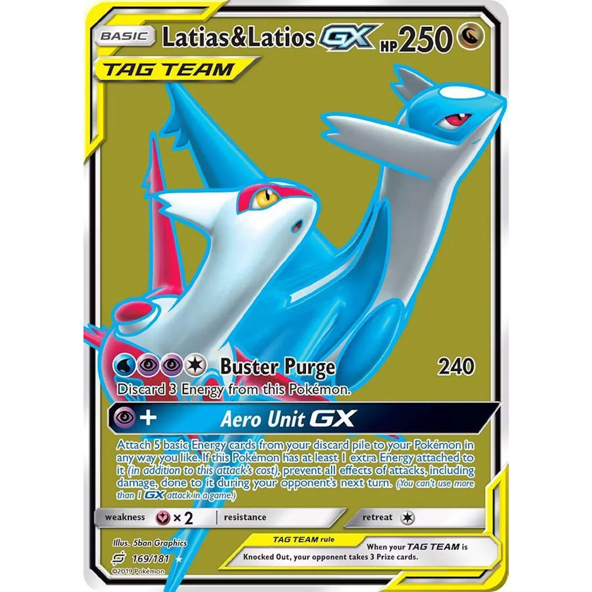 Pokemon SM Team Up Latias & Latios GX 169/181 | Near Mint | P6578505