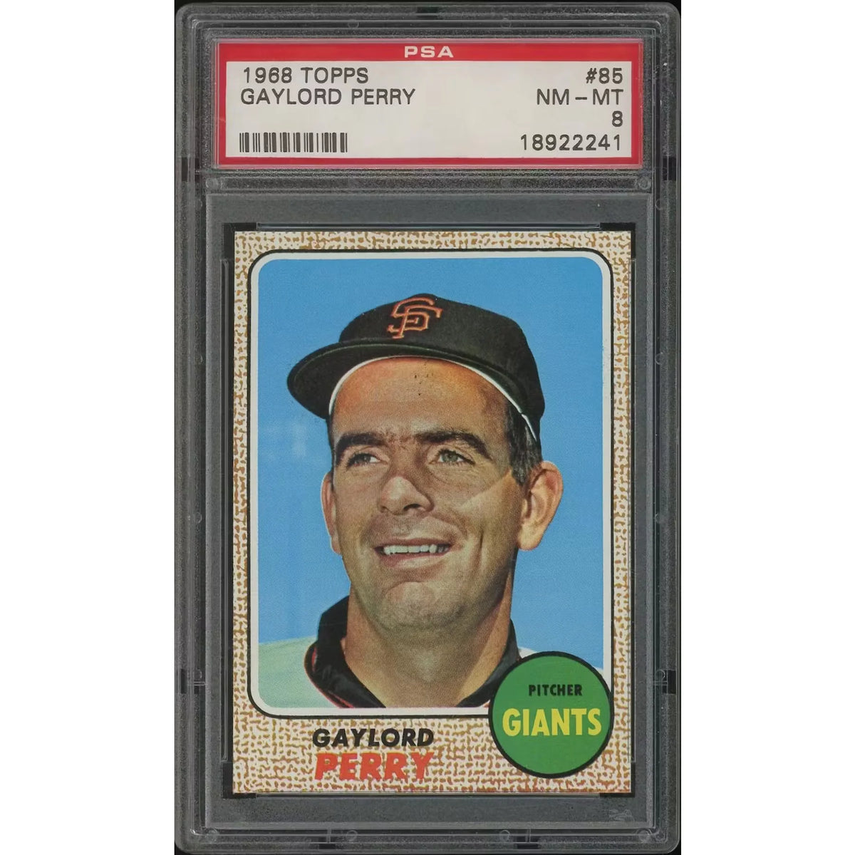 Gaylord Perry 1968 Topps Baseball #85 | PSA 8 NM-MT | P6578616