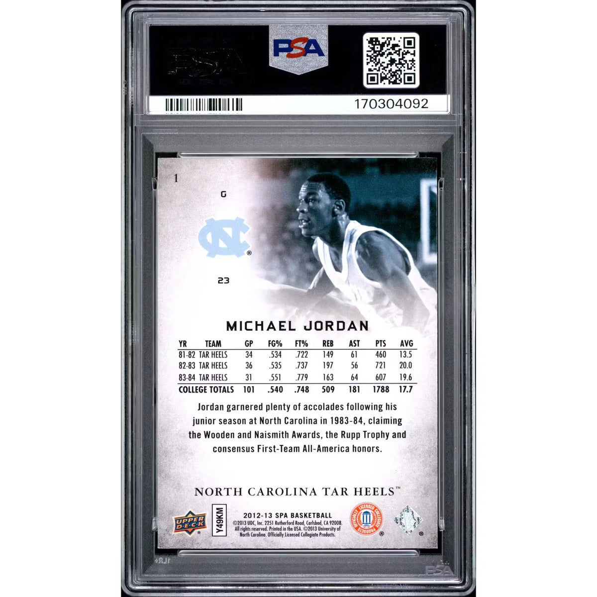 Michael Jordan 2012 SP Authentic #1 Card | PSA 8 | P6578631