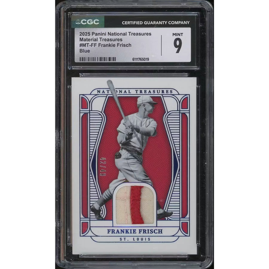 Frankie Frisch 2025 Panini National Treasures Card | Blue Material Patch | P6578668