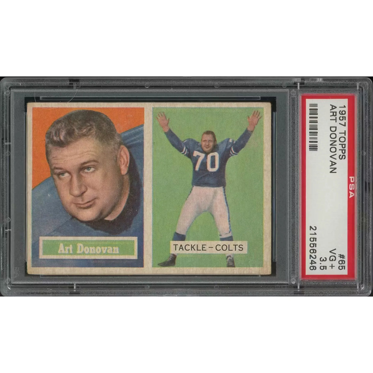 1957 Topps Football #65 Art Donovan | PSA 3.5 VG+ | P6578703