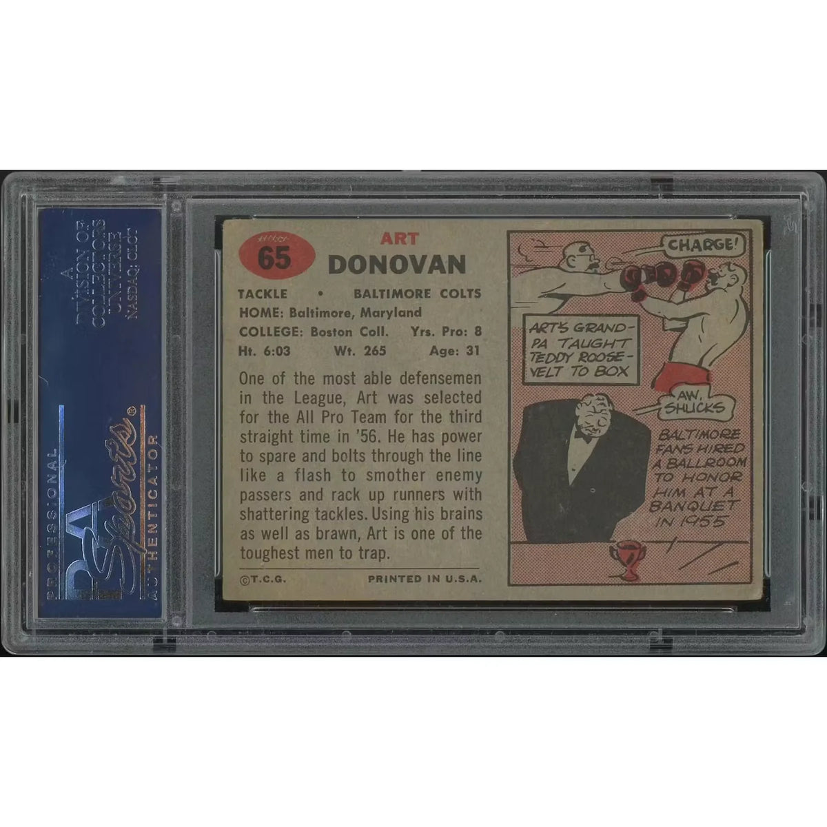 1957 Topps Football #65 Art Donovan | PSA 3.5 VG+ | P6578703
