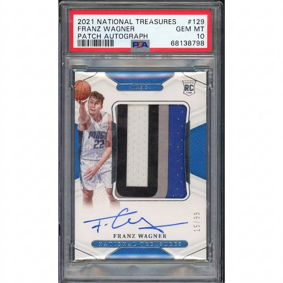 Franz Wagner Signed Rookie Patch Auto | 2021-22 National Treasures PSA 10 #129