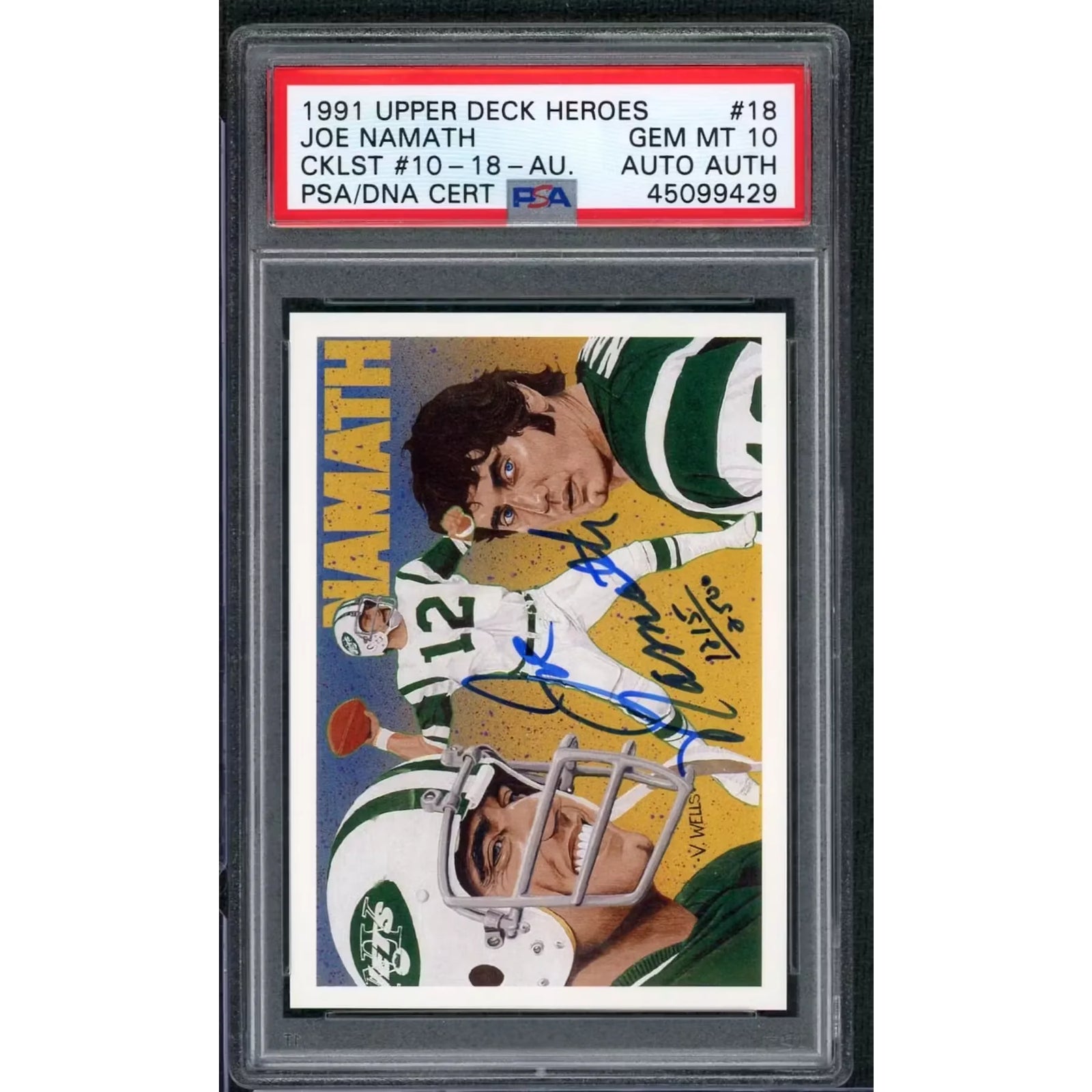 Joe Namath Signed 1991 Upper Deck Heroes Card | PSA 10