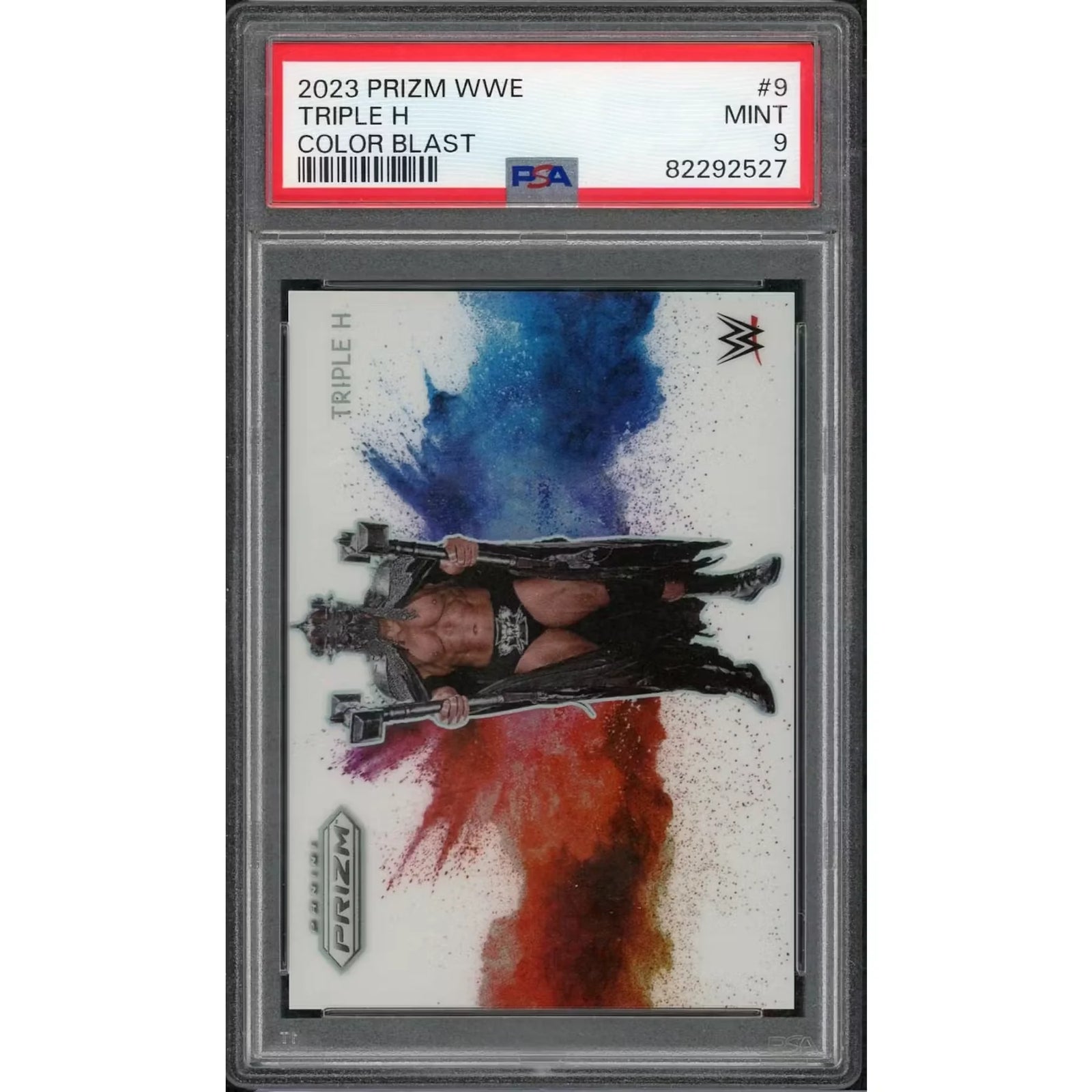 Triple H 2023 Panini Prizm Color Blast #9 | PSA 9