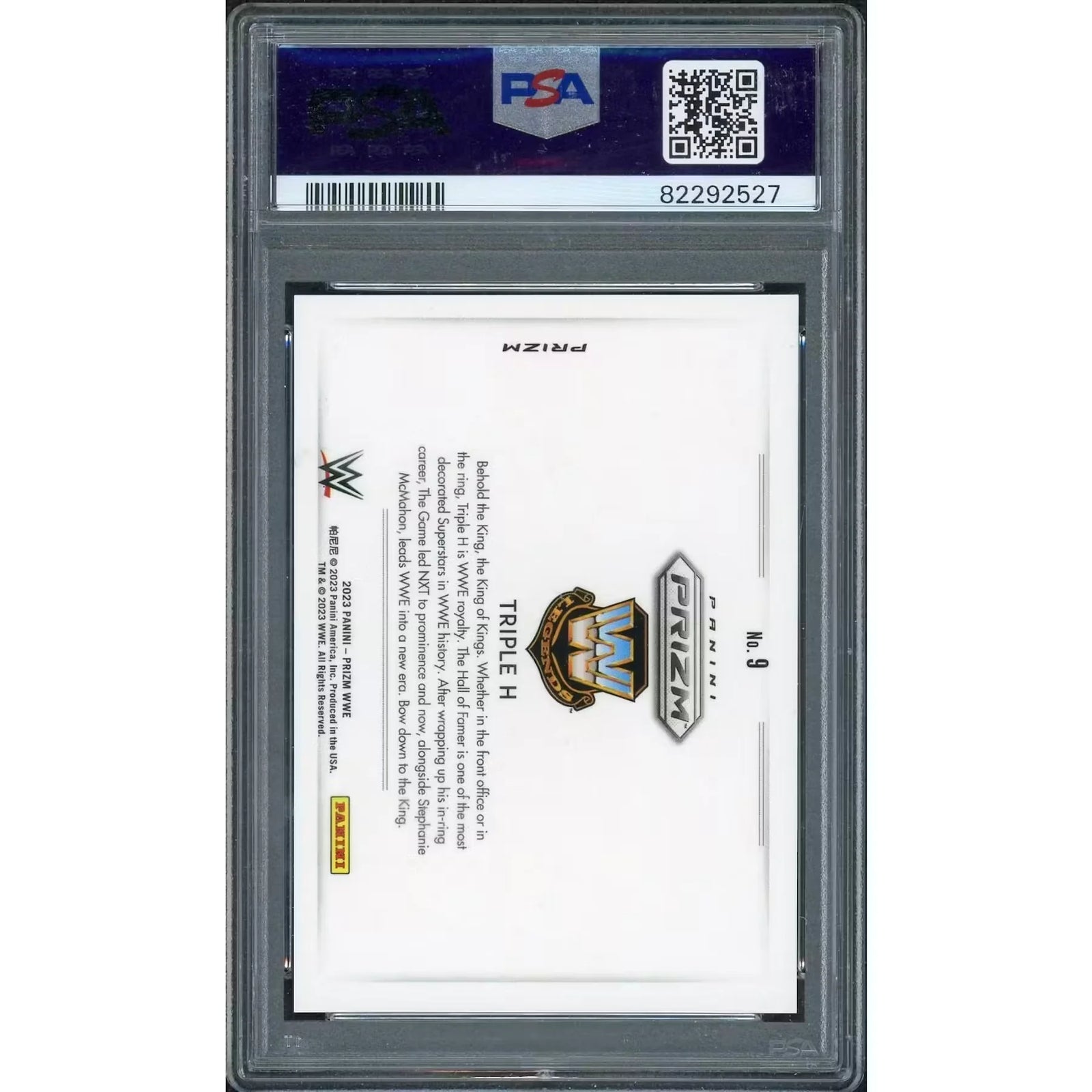 Triple H 2023 Panini Prizm Color Blast #9 | PSA 9