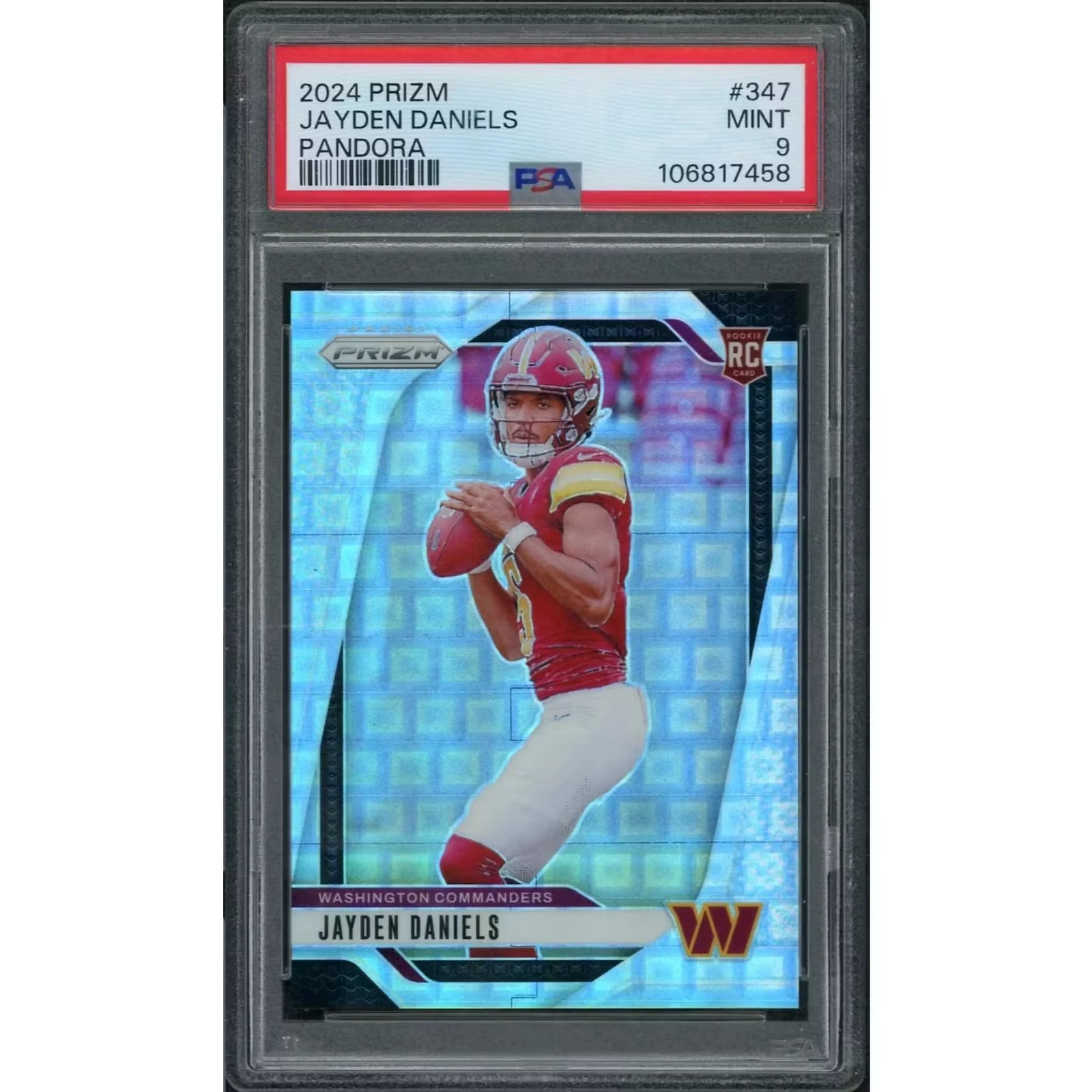 Jayden Daniels 2024 Panini Prizm Rookie Pandora #347 Card | PSA 9