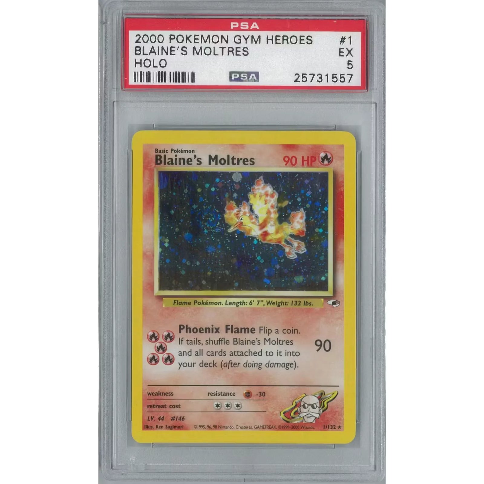 Blaine's Moltres Gym Heroes 1/132 | PSA 5