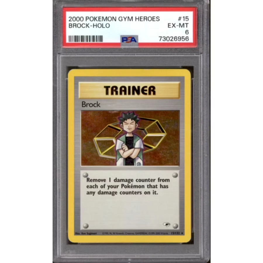 Pokemon Gym Heroes Brock 15/132 | PSA 6