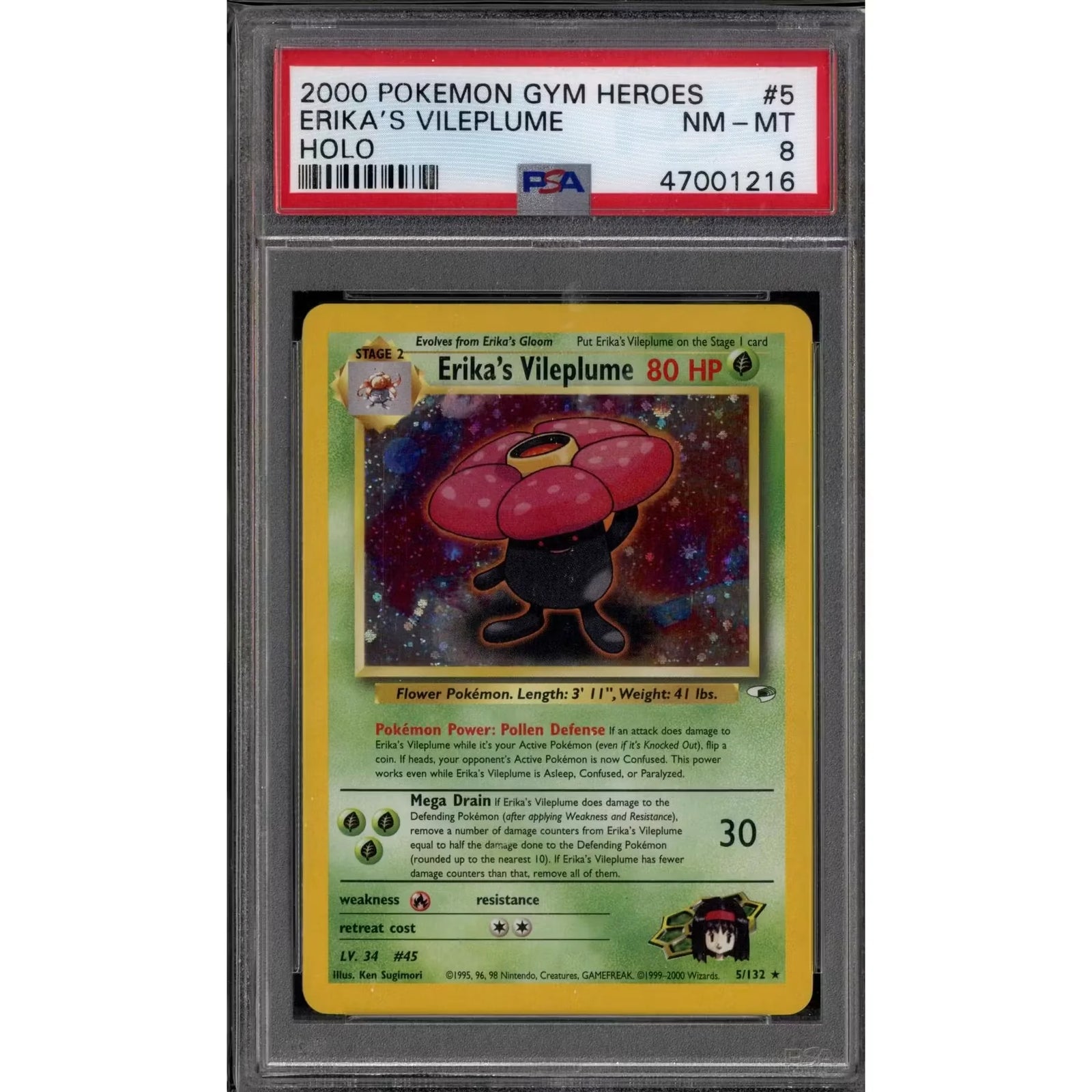 Erika's Vileplume Gym Heroes 5/132 | PSA 8