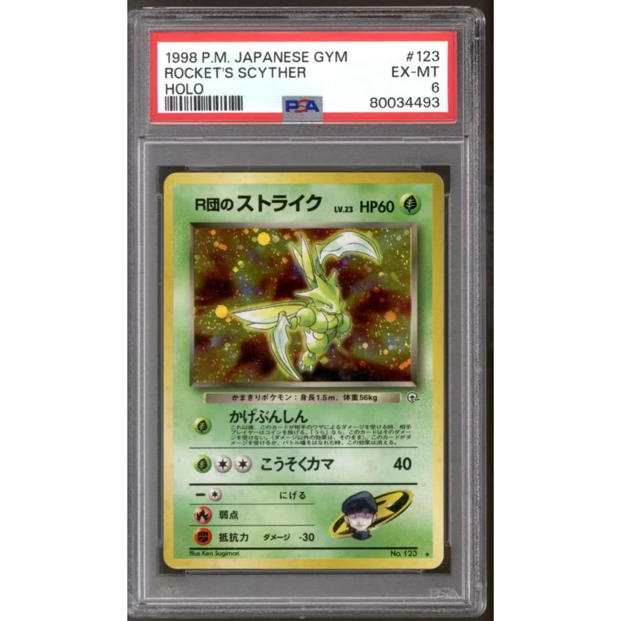 Pokemon Gym Heroes Rocket's Scyther 123 | PSA 6