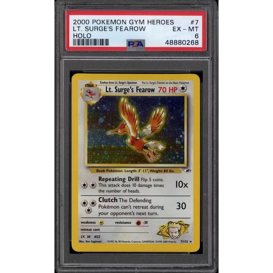 Lt. Surge's Fearow 7/132 Pokemon Card | PSA 6 Gym Heroes