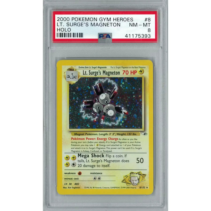 Lt. Surge's Magneton Gym Heroes 8/132 | PSA 8