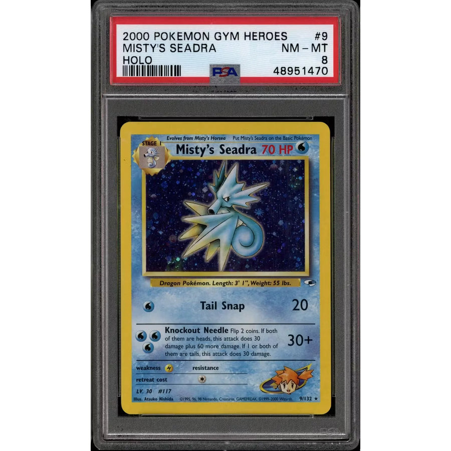 Misty's Seadra 9/132 Pokemon Card | Gym Heroes PSA 8