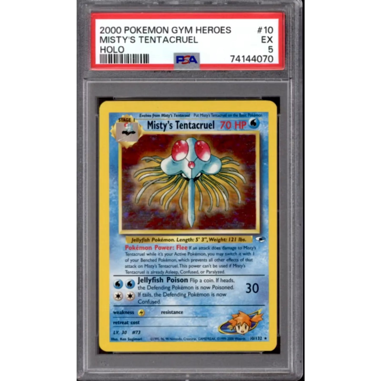 Misty's Tentacruel 10/132 Pokemon Card | Gym Heroes PSA 5