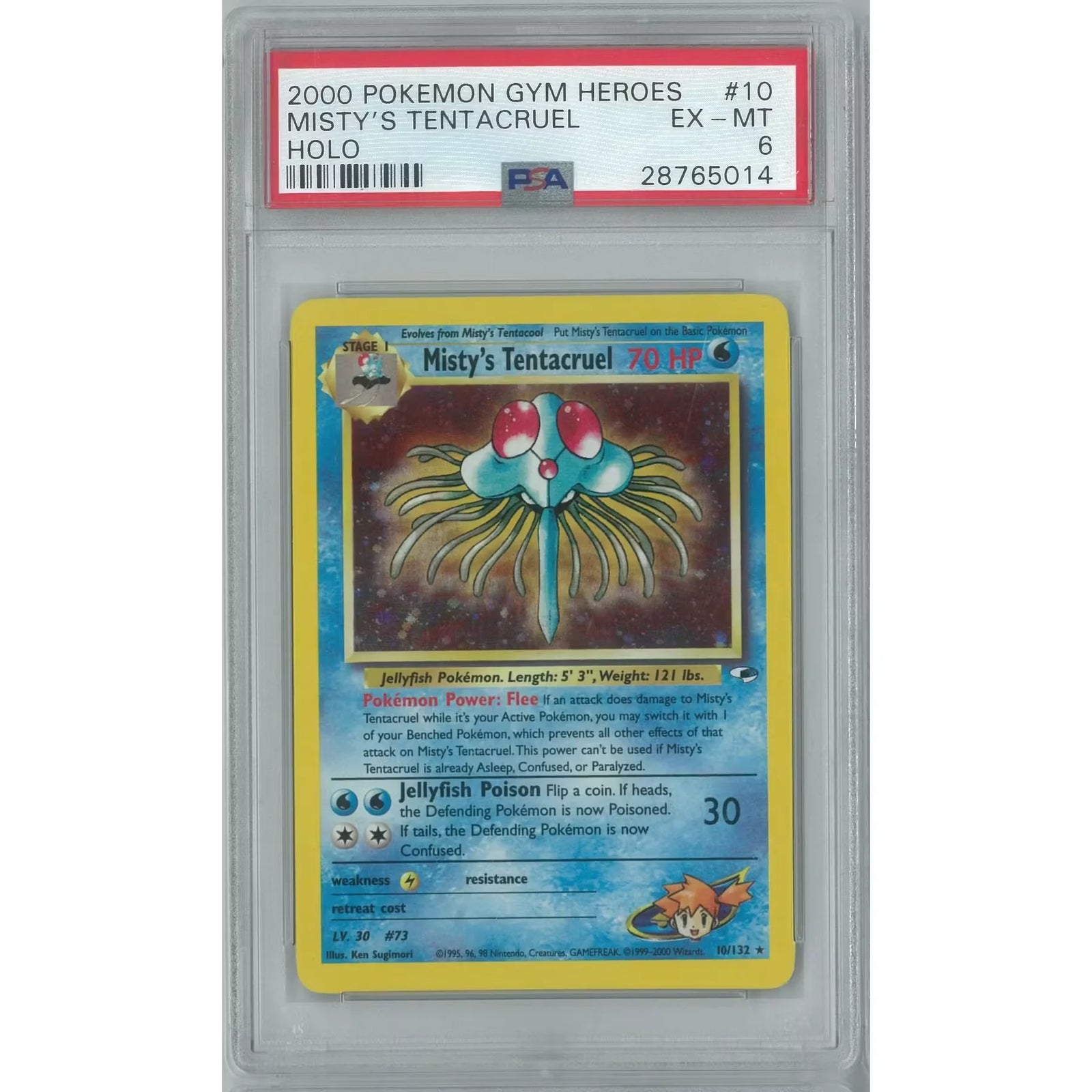 Misty's Tentacruel 10/132 Pokemon Card | Gym Heroes PSA 6