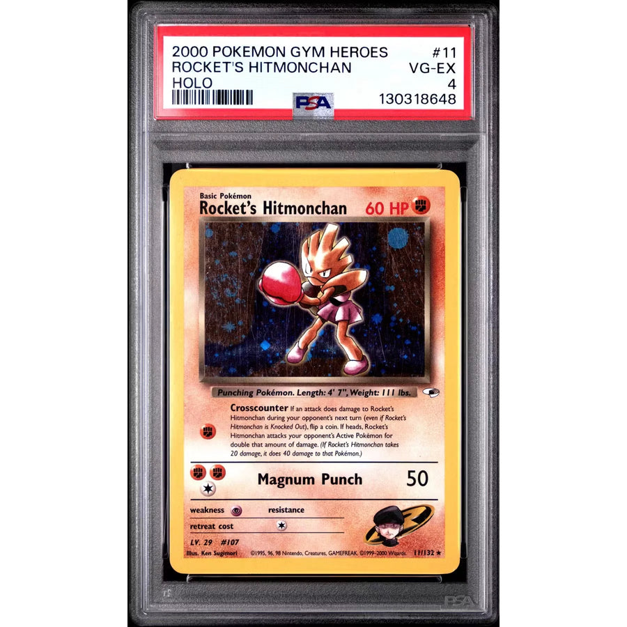 Rocket's Hitmonchan 11/132 Pokemon Card | PSA 4 Gym Heroes