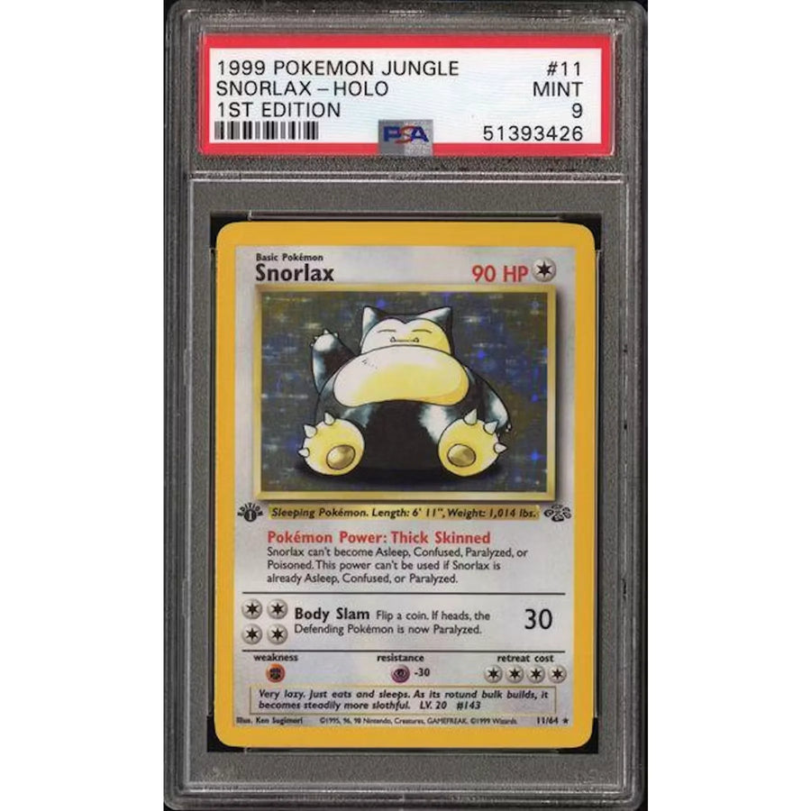 1999 Pokemon Jungle Snorlax Holo 1st Edition #11 | PSA 9