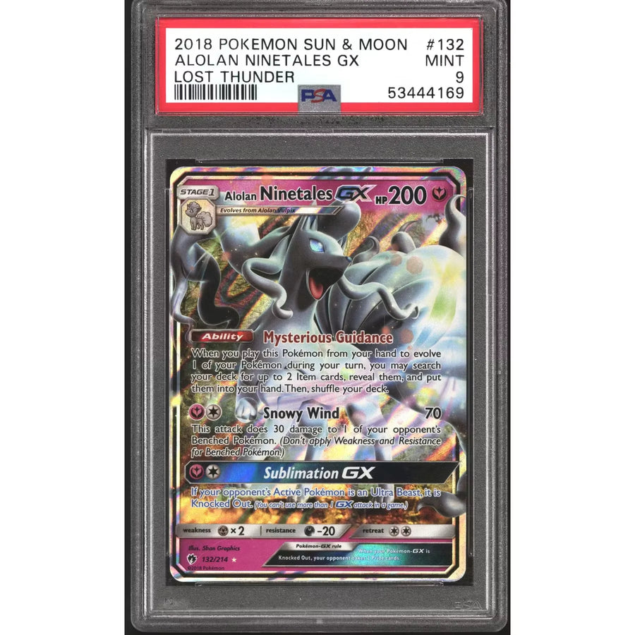 Alolan Ninetales GX 132/214 Pokemon Lost Thunder | PSA 9