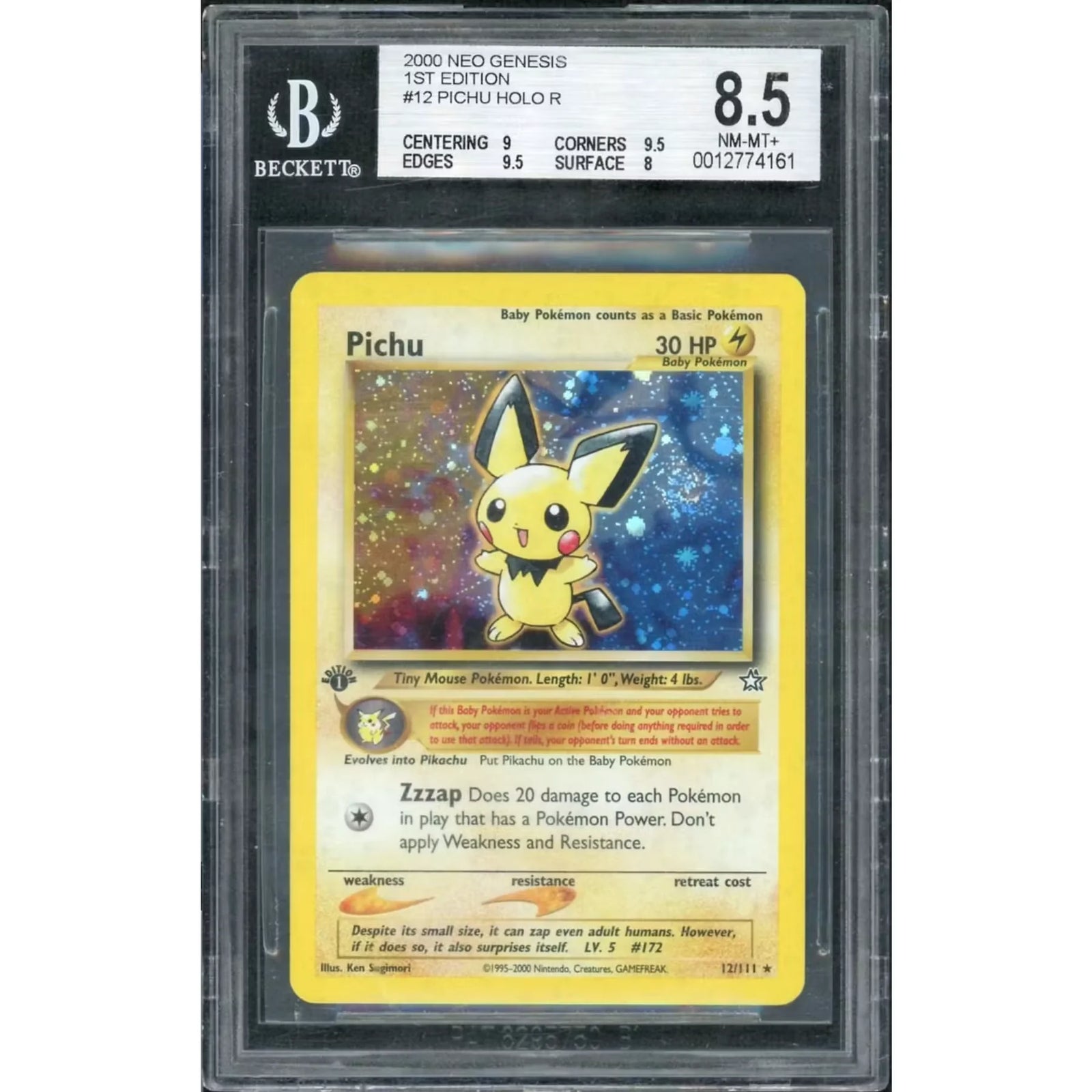 2000 Pokemon Neo Genesis Pichu Holo 1st Edition | BGS 8.5