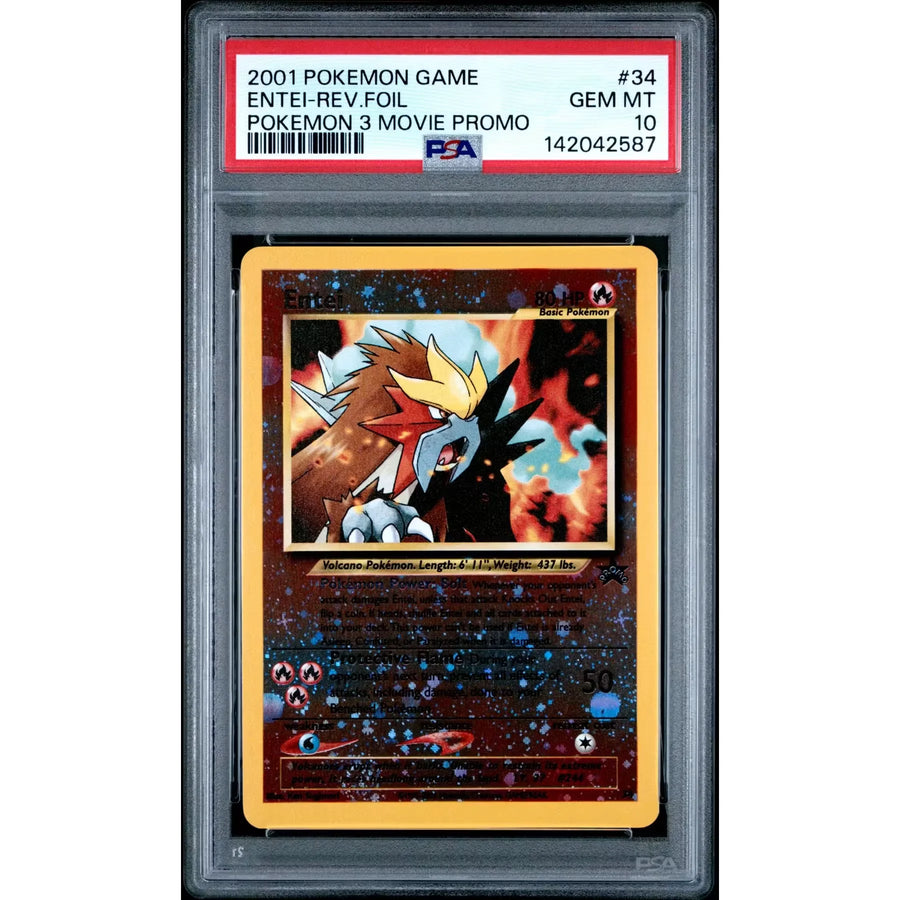 2001 Pokemon Entei Reverse Foil Movie Promo #34 | PSA 10