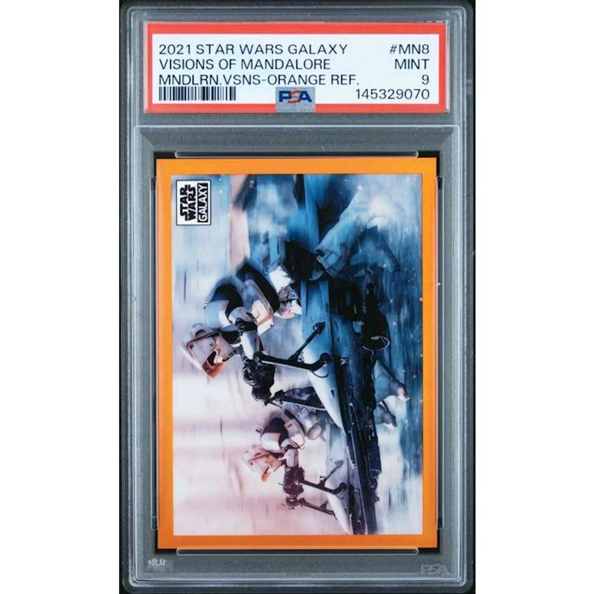 2021 Star Wars Galaxy Mandalorian Visions Orange Refractor #MN-8 | PSA 9 | P6700354