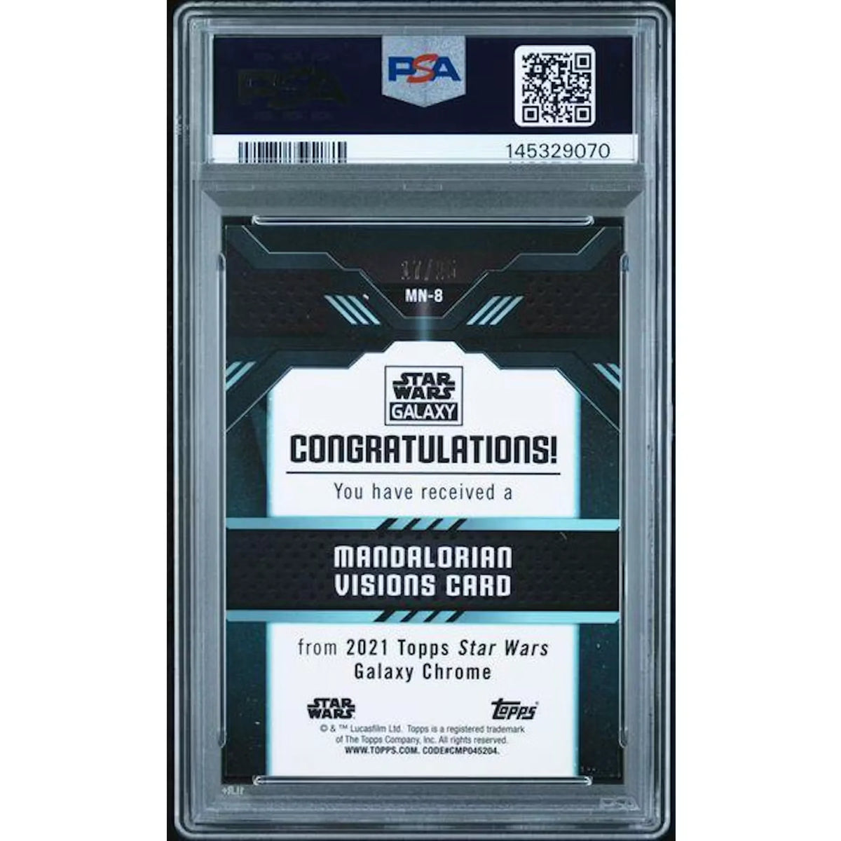 2021 Star Wars Galaxy Mandalorian Visions Orange Refractor #MN-8 | PSA 9 | P6700354