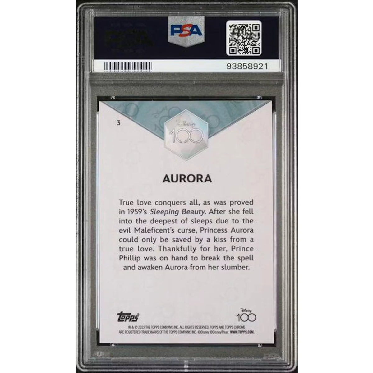 2023 Topps Chrome Disney 100 Aurora Green Refractor #3 | PSA 9 | P6700457