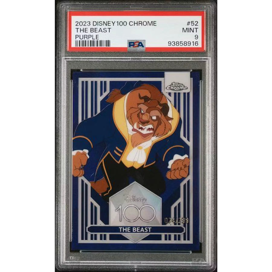 2023 Topps Chrome Disney 100 The Beast Purple Refractor #52 | PSA 9 | P6700459