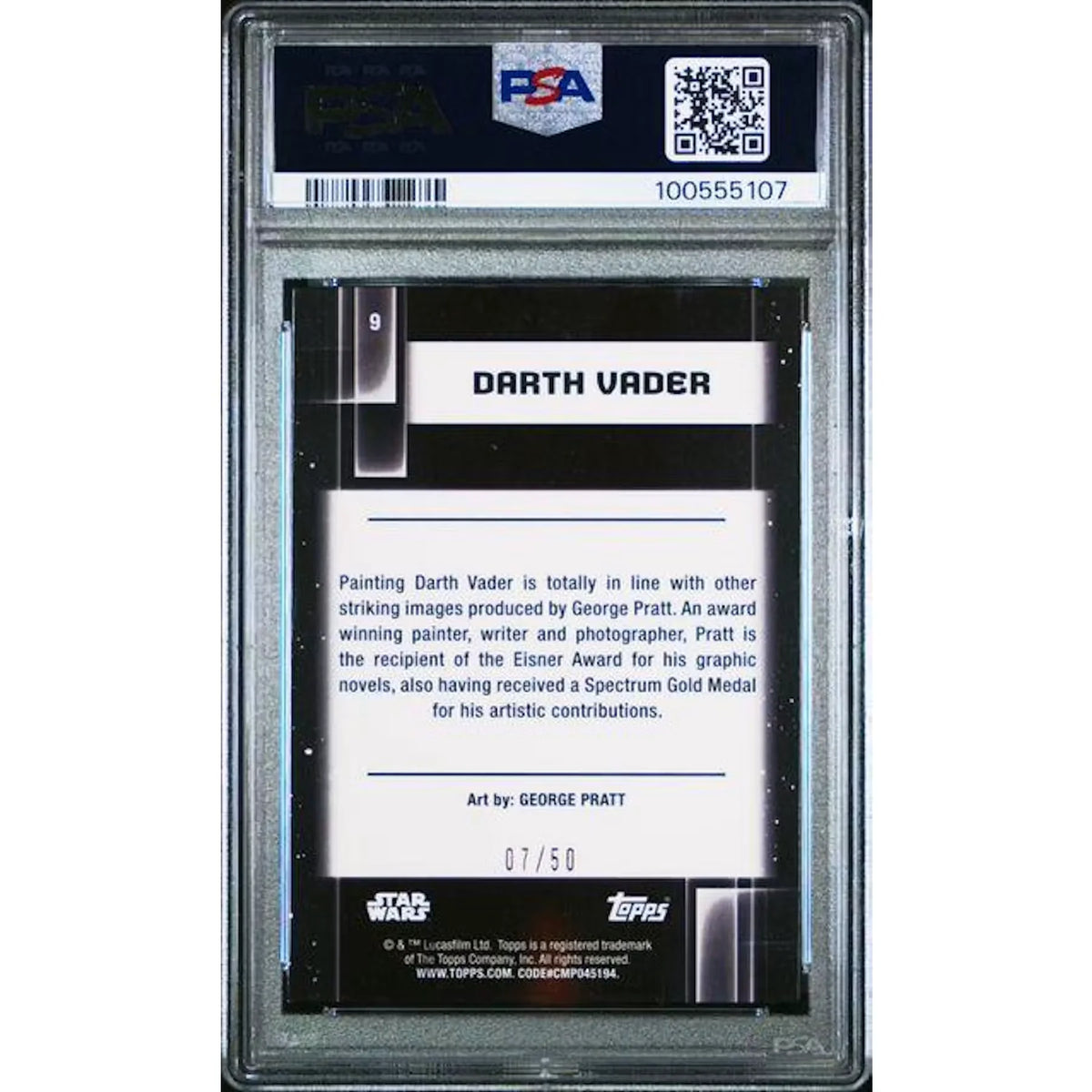 Darth Vader 2021 Topps Chrome Galaxy #9 Card | Mojo Refractor PSA 9 | P6700466