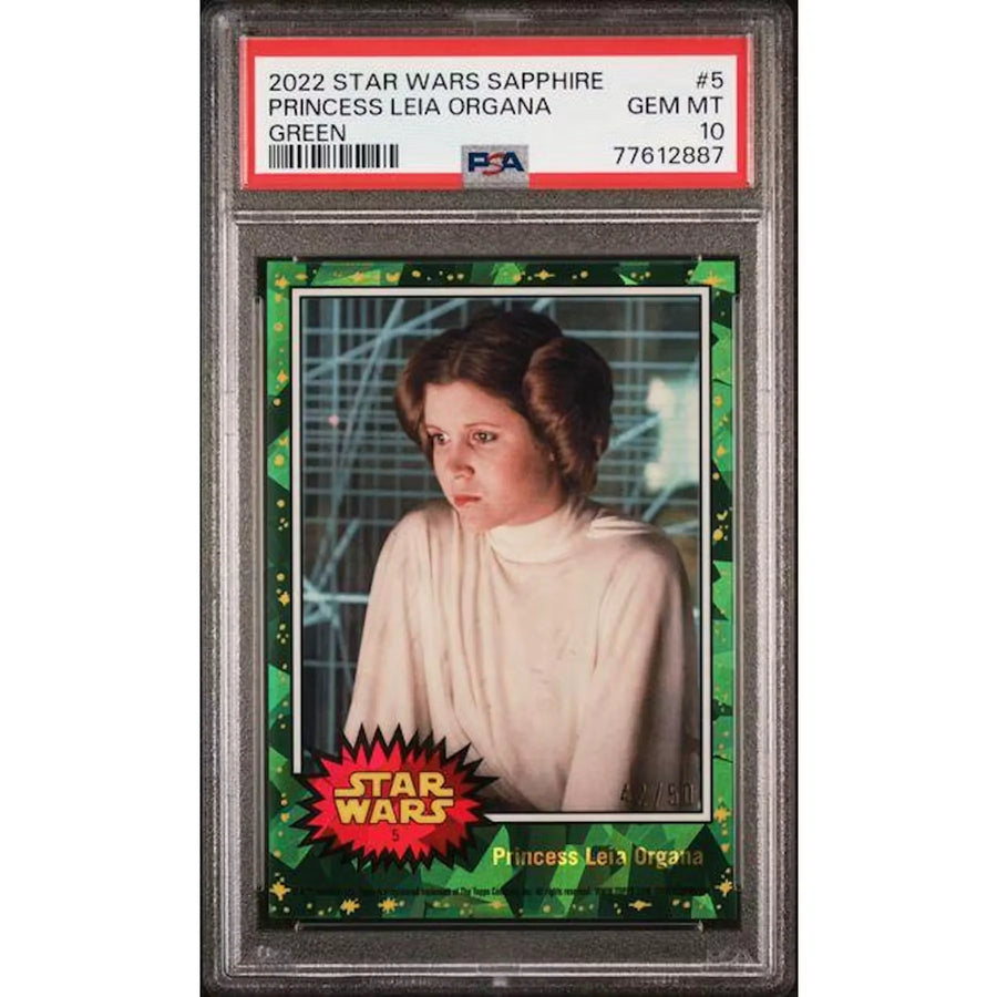 Princess Leia Organa 2022 Topps Chrome Sapphire #5 Card | PSA 10 | P6700470