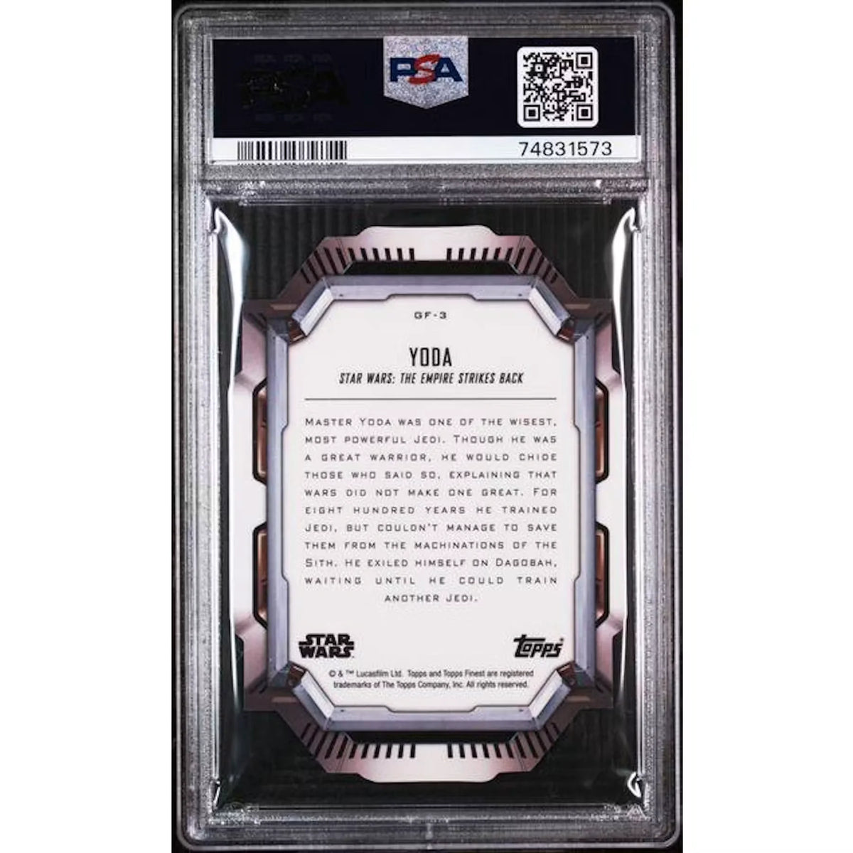 2022 Topps Finest Star Wars Yoda Galaxy's Finest Die-Cut | PSA 10 | P6700473