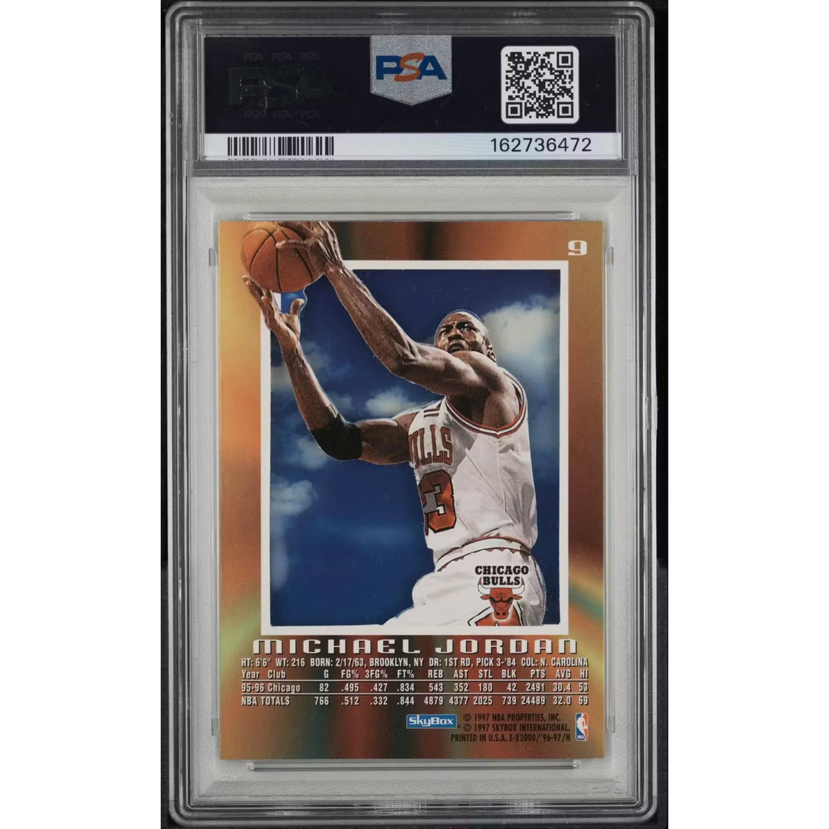1996 Skybox E-X2000 Michael Jordan #9 PSA 8 - D2 | P6701017