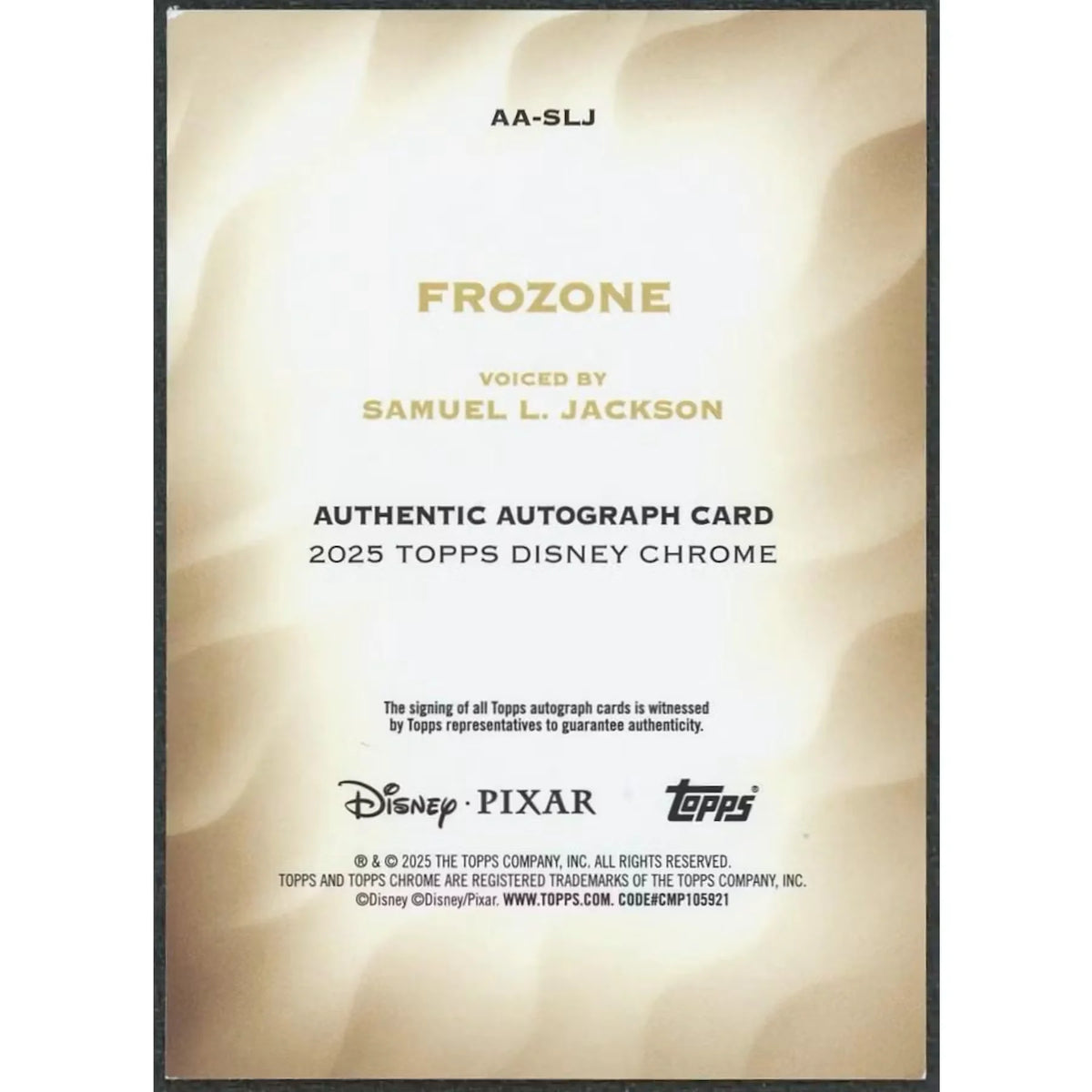 Samuel L. Jackson Signed Frozone Card | 2025 Topps Disney Chrome Auto | P6701141