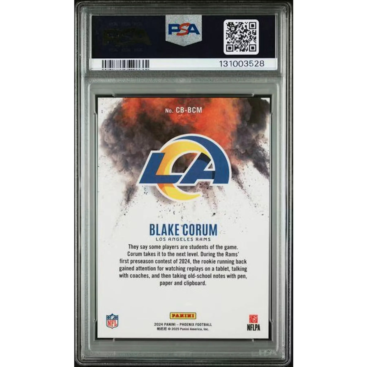 2024 Panini Phoenix Blake Corum Rookie Color Blast #CB-BCM PSA 10 - D2 | P6701636