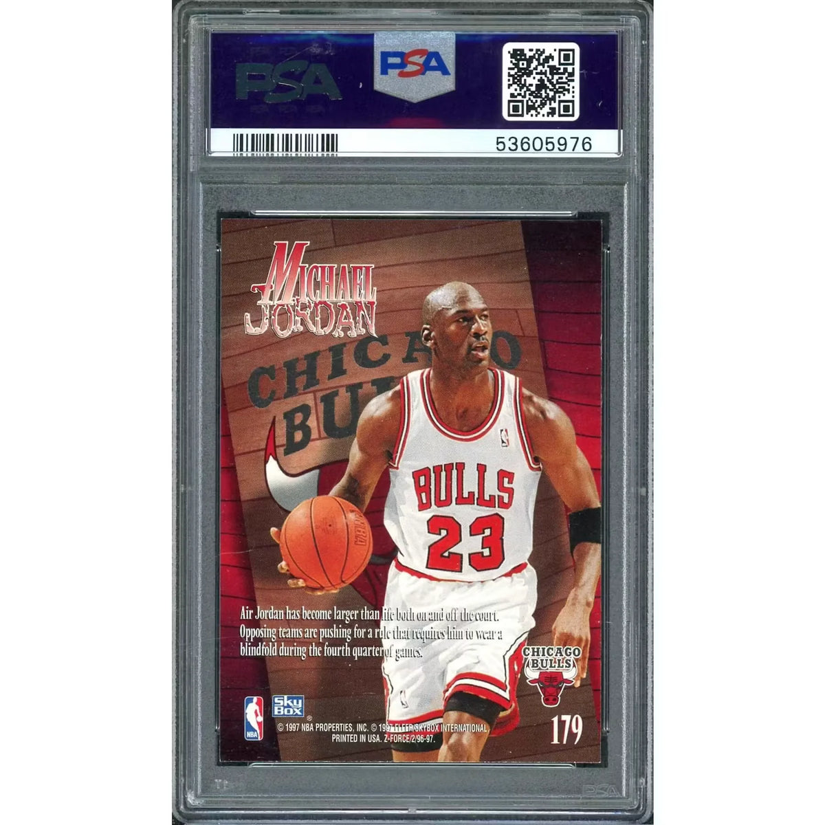 Michael Jordan 1996 Skybox Z-Force #179 | PSA 8 | P6701729