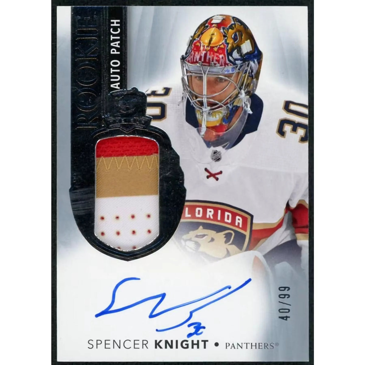 Spencer Knight 2021-22 Upper Deck The Cup Rookie Auto Patch Card |/99 | P6701779