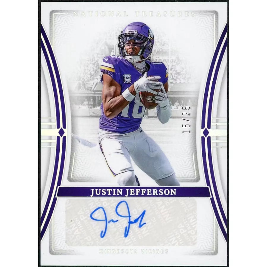 Justin Jefferson Signed 2023 Panini National Treasures Card |/25 | P6701782