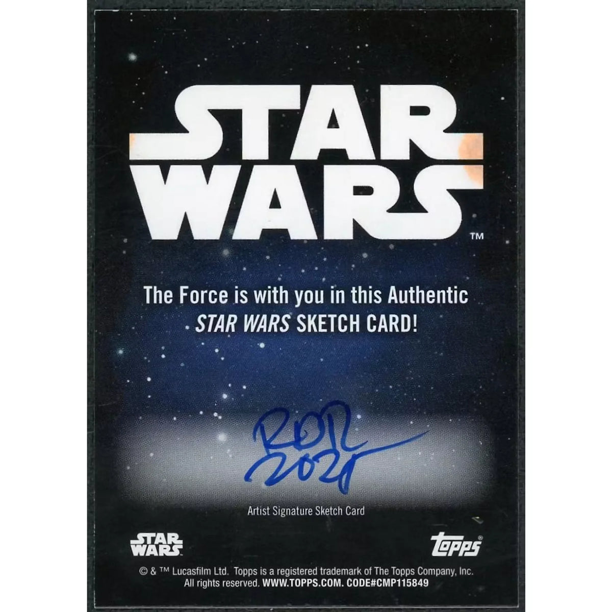 Rico Dela Rosa Jr. Signed Star Wars Storm Trooper Sketch | 1/1 Original | P6701851