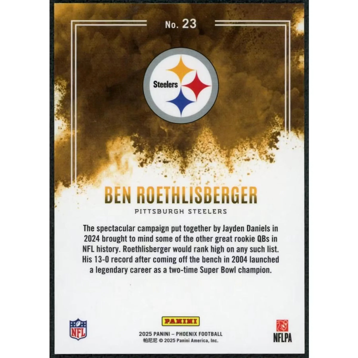 Ben Roethlisberger 2025 Panini Phoenix Color Blast #23 | P6701852
