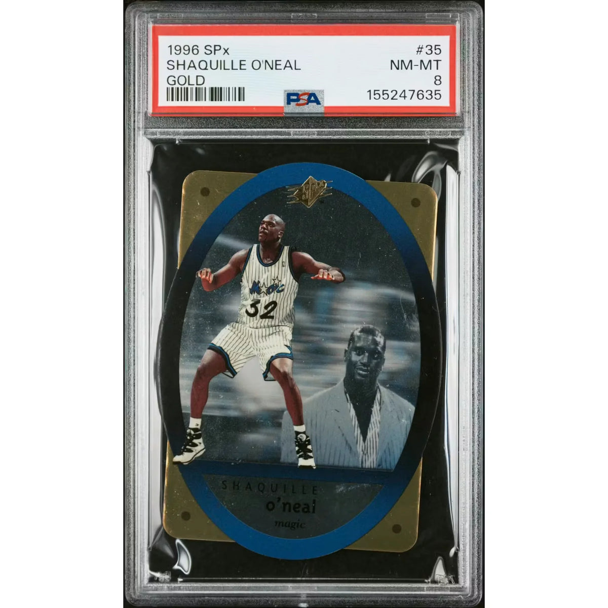 Shaquille O'Neal 1996 SPx Gold #35 Card | PSA 8 | P6701948