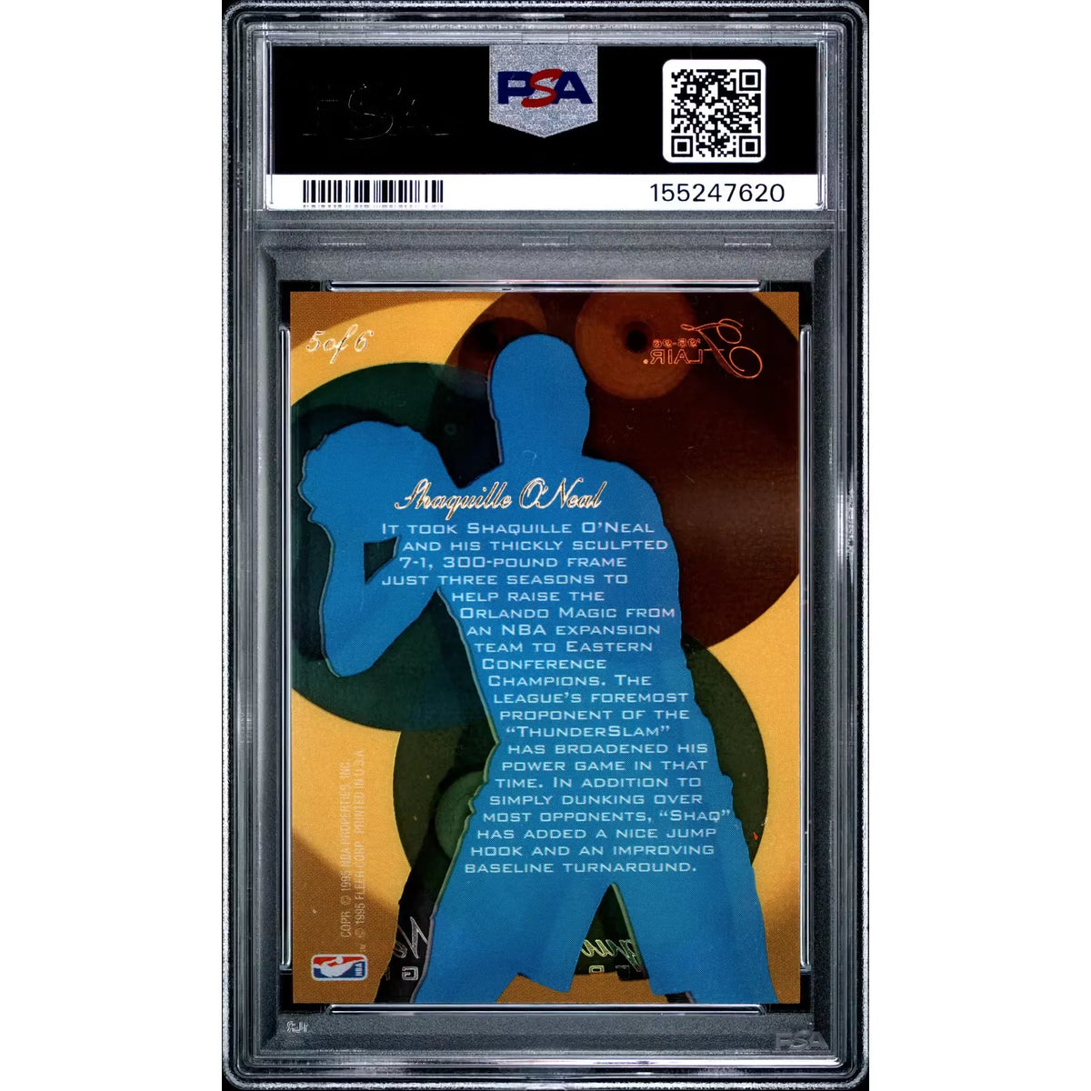 Shaquille O'Neal 1995 Flair Center Spotlight #5 | PSA 8 | P6702060
