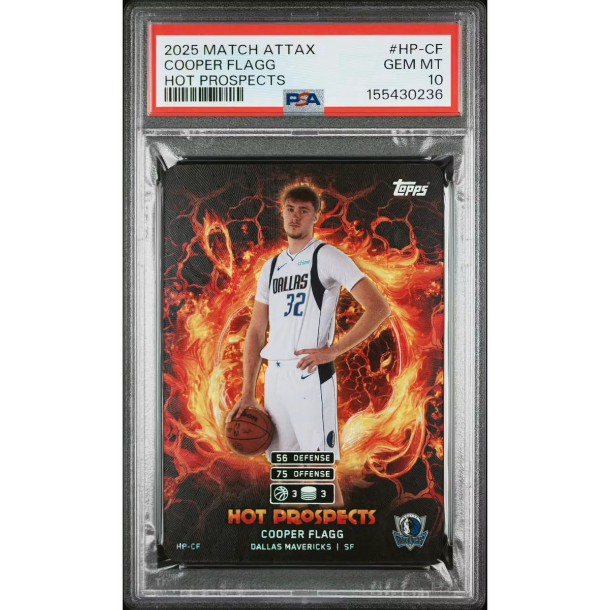 Cooper Flagg 2025 Topps Match Attax Hot Prospects Rookie #HP-CF | PSA 10 | P6702061