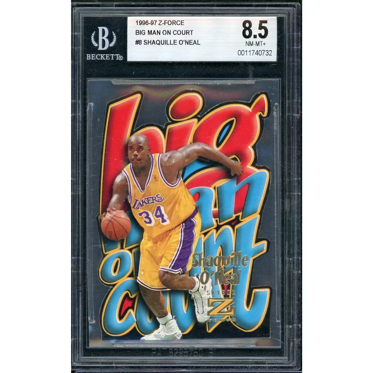 Shaquille O'Neal 1996 Skybox Z-Force Big Man On Court #8 | BGS 8.5 | P7457320