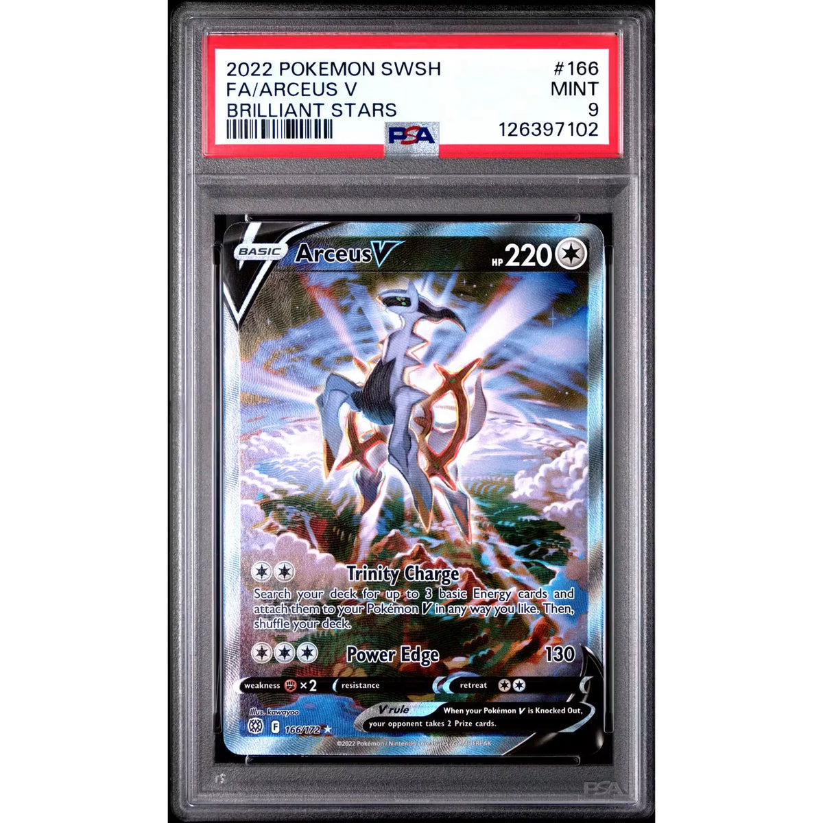 2022 Pokemon Brilliant Stars Arceus V Full Art #166 | PSA 9 | P8256131