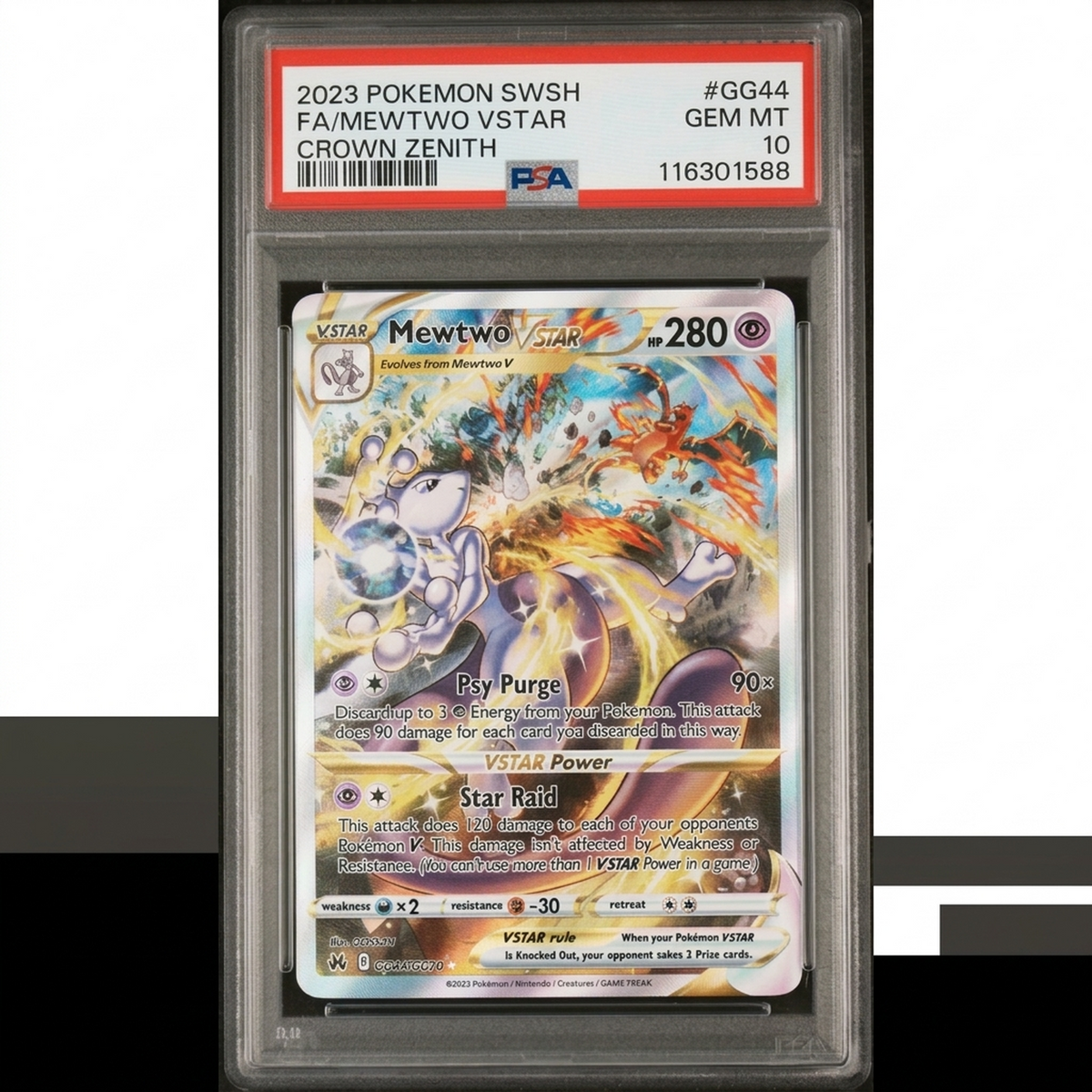 2023 Pokemon Crown Zenith Mewtwo VStar Full Art #GG44 PSA 10 - D2 | P8256165