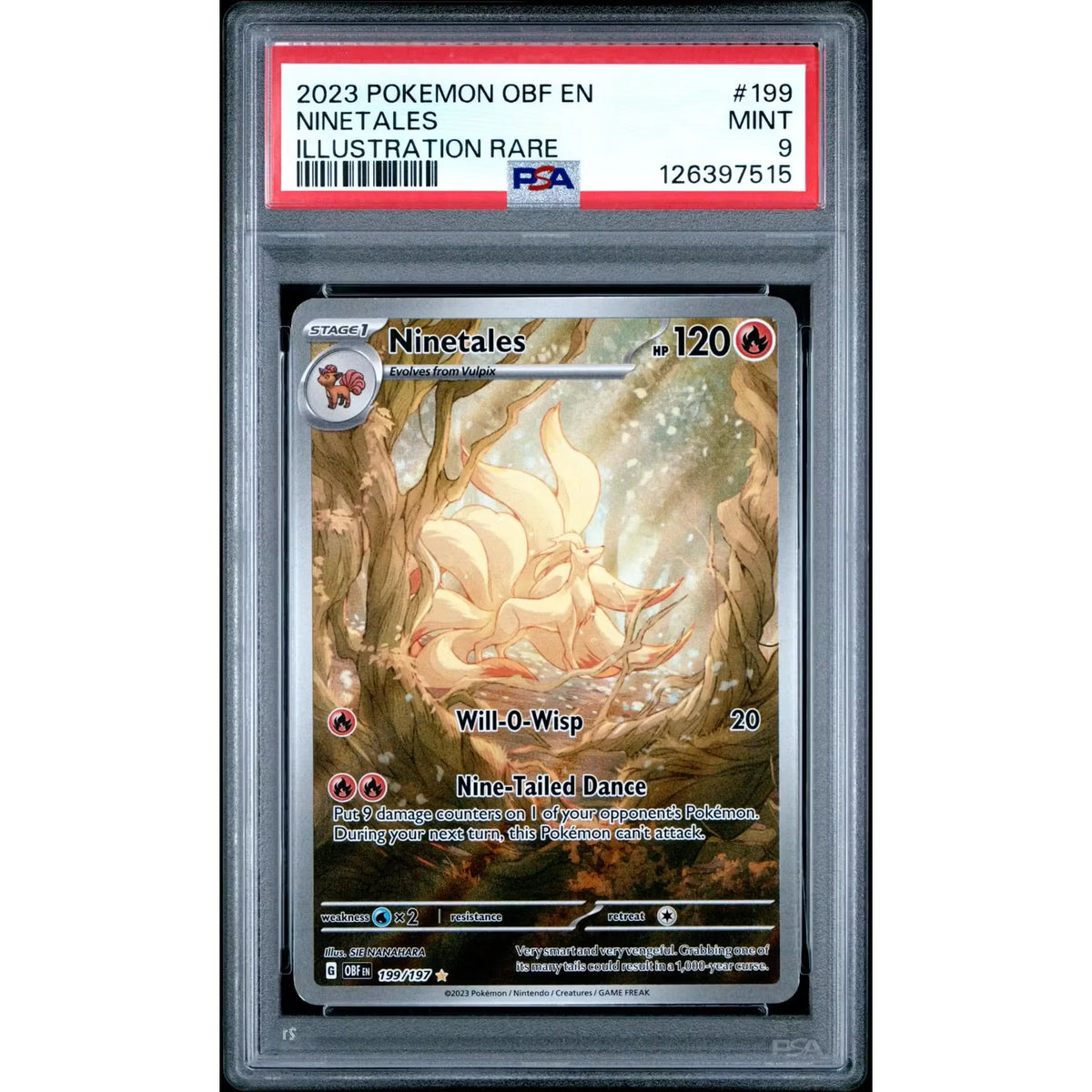 2023 Pokemon Obsidian Flames Ninetales Illustration Rare #199 PSA 9 | P8256416