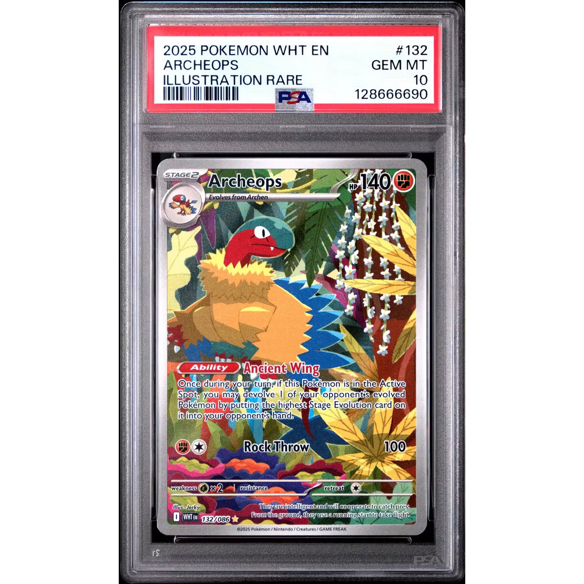 2025 Pokemon White Flare Archeops Illustration Rare #132 | PSA 10 | P8256655