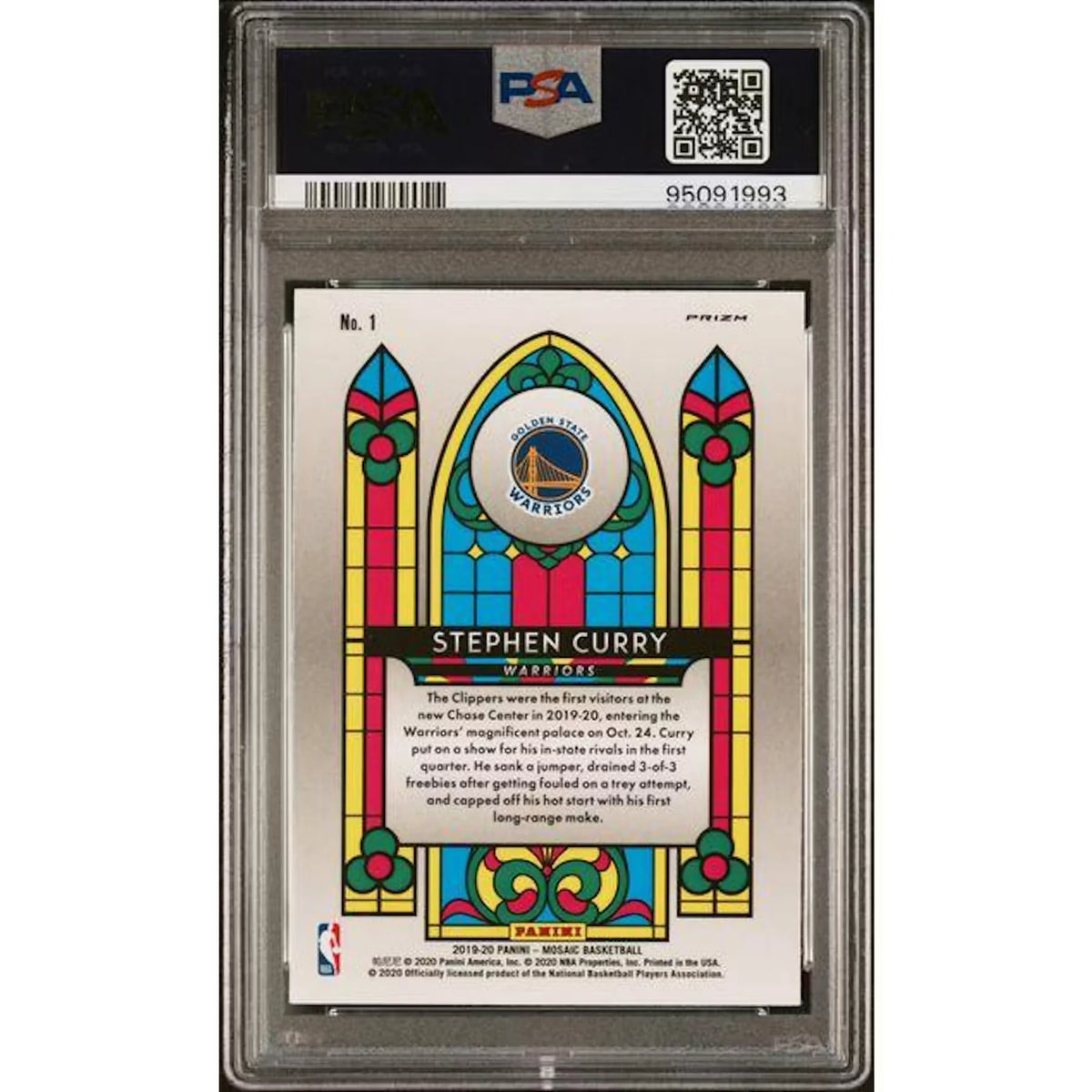 Stephen Curry 2019 Panini Mosaic Stained Glass #1 | PSA 10 | P8258433